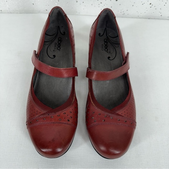 Abeo Women’s 9 N Narrow Noelle Oxblood Red Leather Rounded Toe Mary Jane’s - Picture 1 of 11